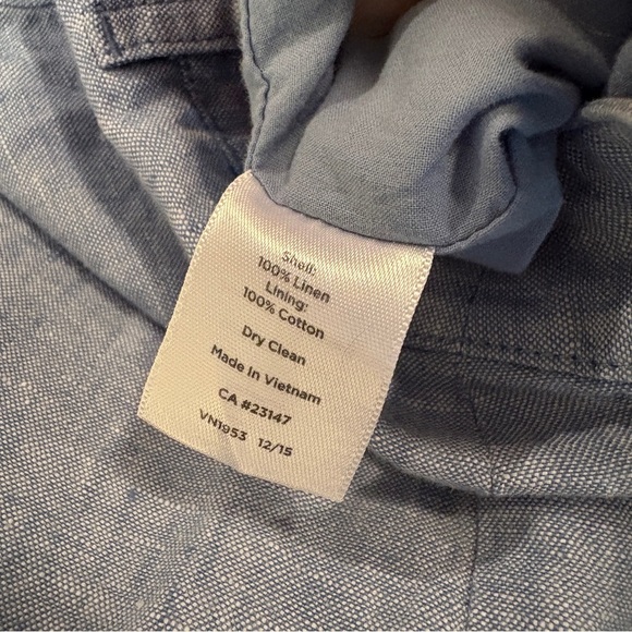 Talbots Blue Linen Button-Front Maxi Skirt Coastal Cottagecore - Picture 7 of 8